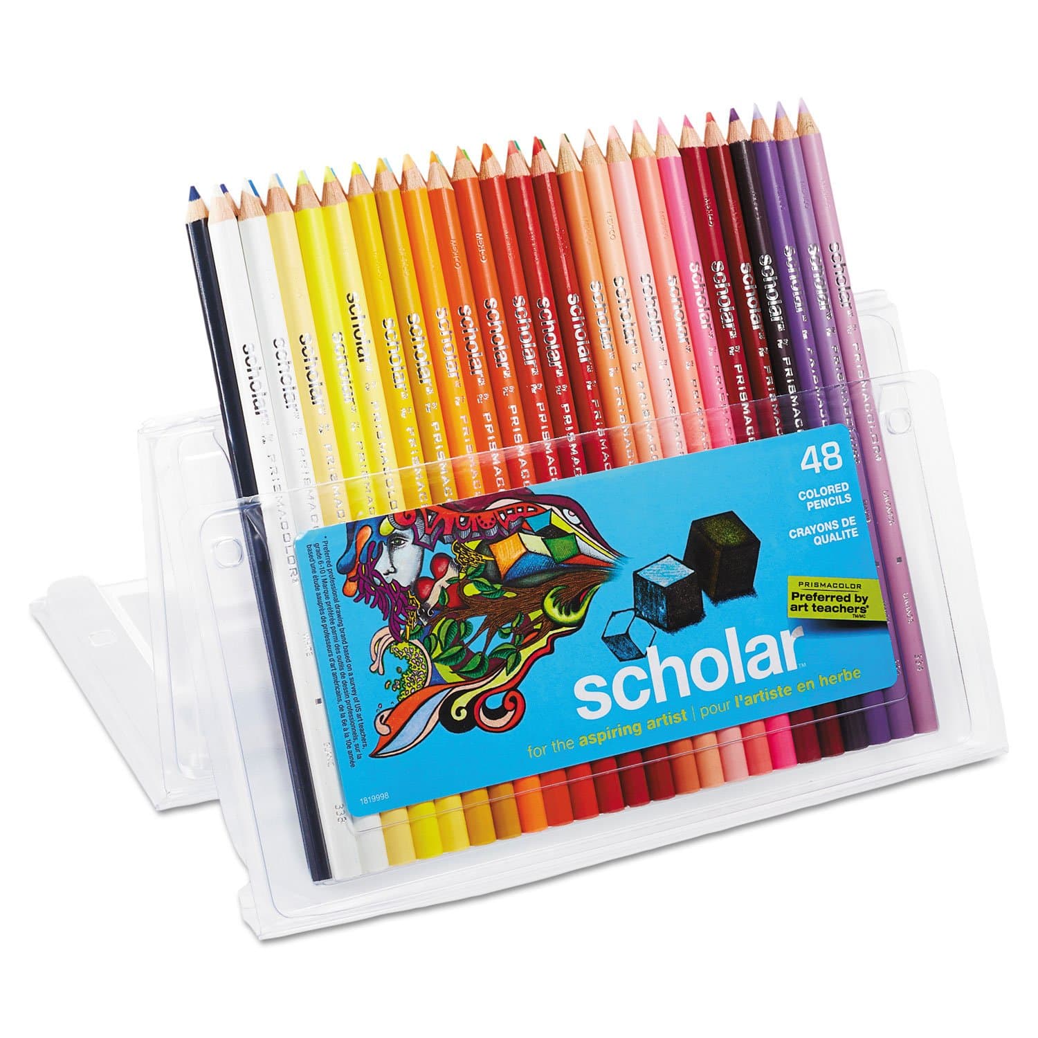 Scholar Colored Pencils, 48 Count - Vibrant Colors, Art Supplies, Drawing, Coloring, For Beginner Artists