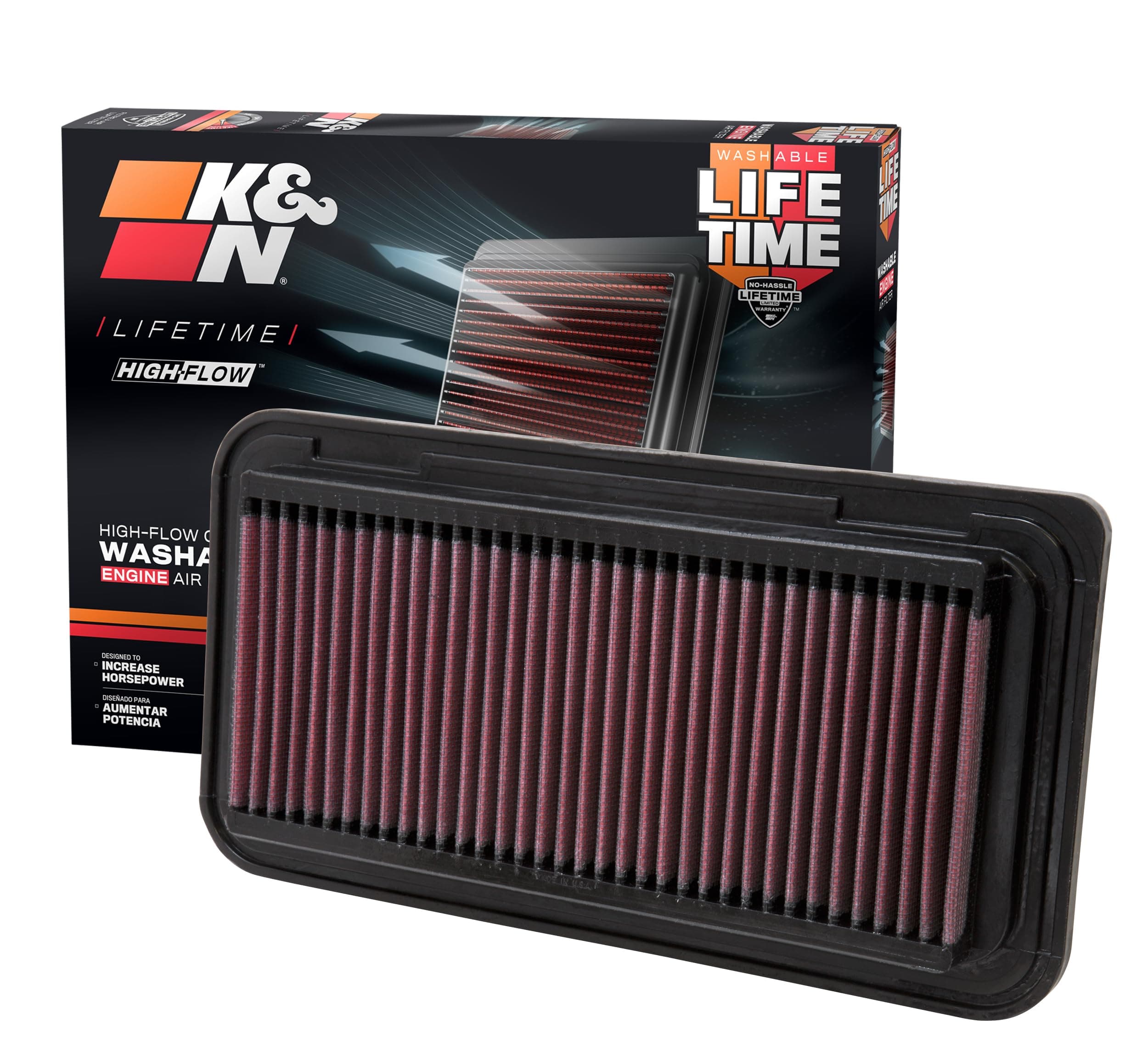 K&N High-Flow Original Lifetime Engine Air Filter: Increase Power: Premium, Washable: Compatible with 2005-2020 Scion/Subaru/Toyota: FR-S, TC, BRZ, 86, Corolla, GT86, 33-2300