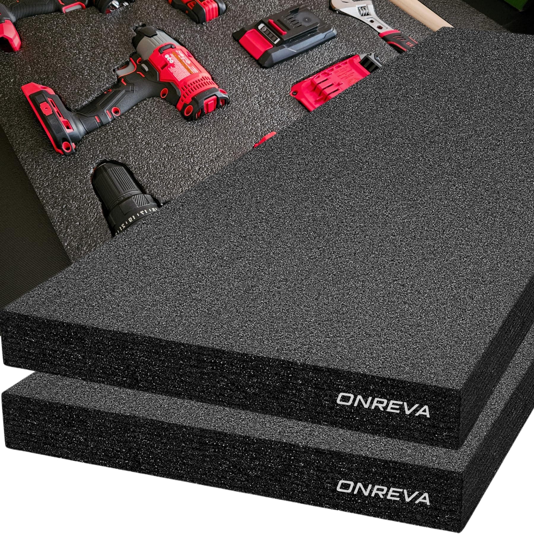 Tool Box Foam, 2Pack 48x24x2 inch, Foam Inserts for Cases, Polyethylene Storage Sheets for Toolbox Hard Case, Tool Shadow Insert, Kaizen Organizer Sheet