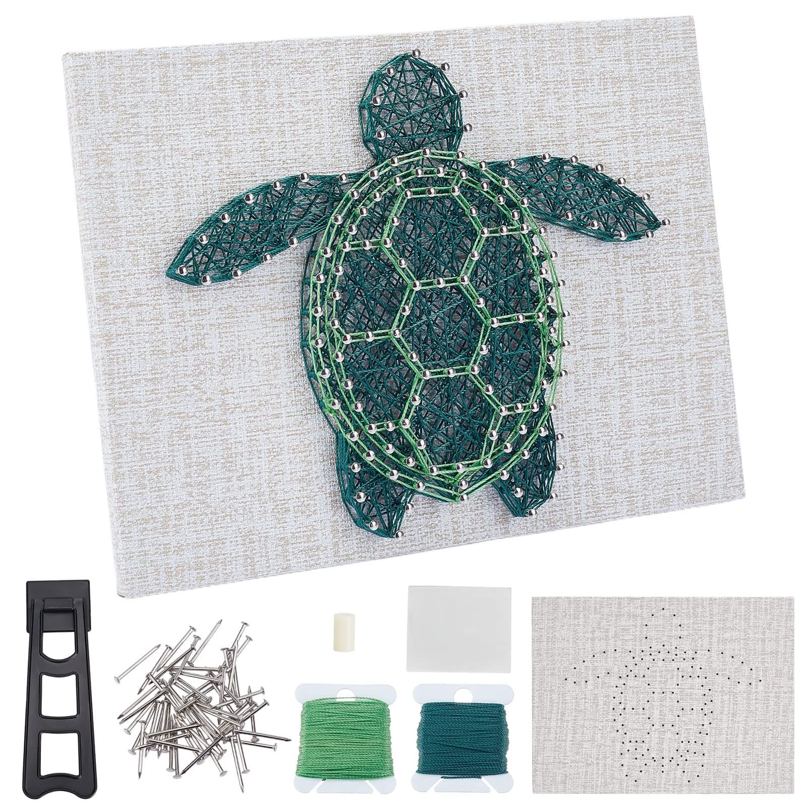3D String Art Kit for Adults Beginners, DIY Sea Turtle String Craft Kit, Include All Necessary Accessories and Frame, Home Wall Poke Art Christmas Holiday Mother's Day Unique Decor Gift