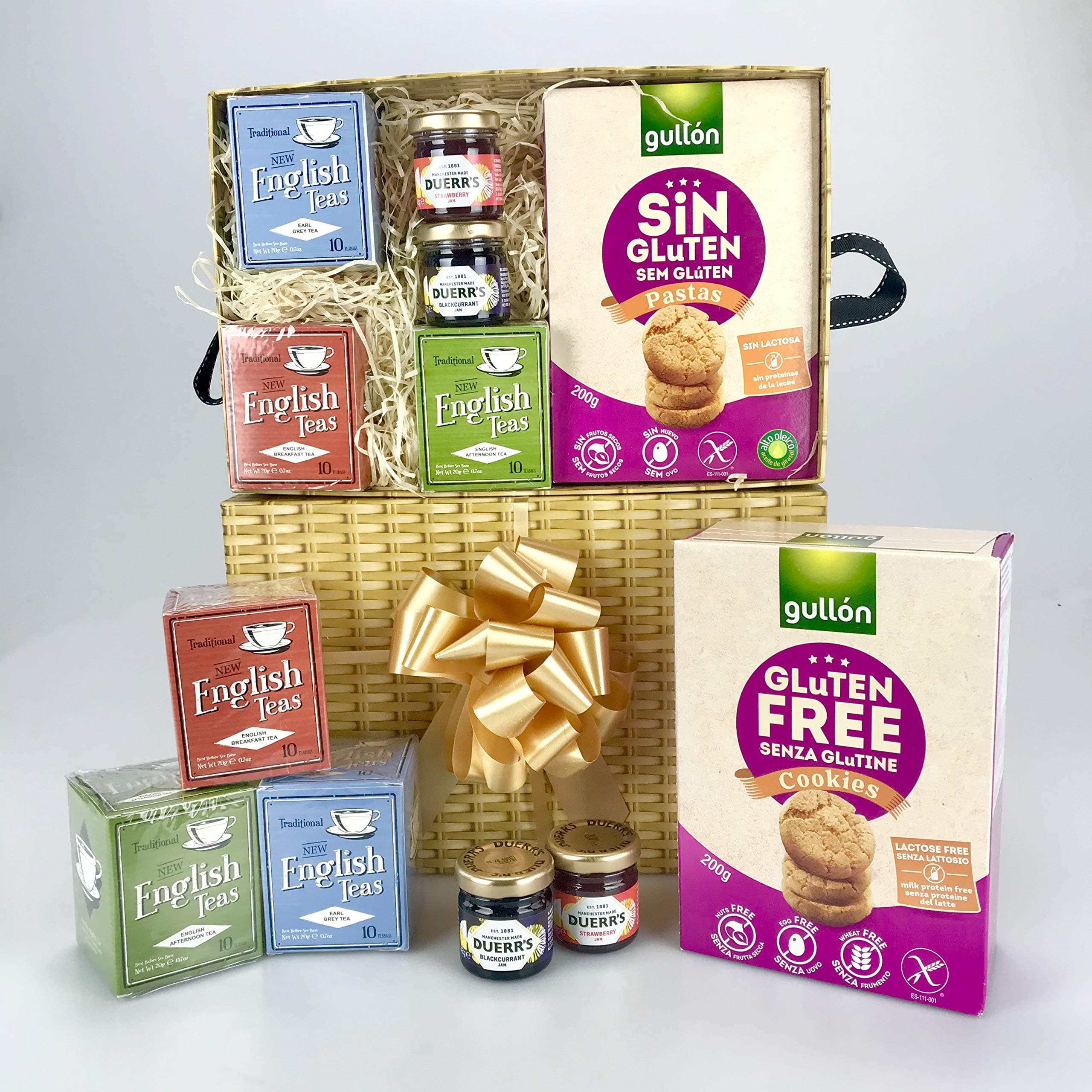 " Gluten Free Tea Time Treats" Hamper Gift Box -Teas, Jam, Biscuits.Unique Gift